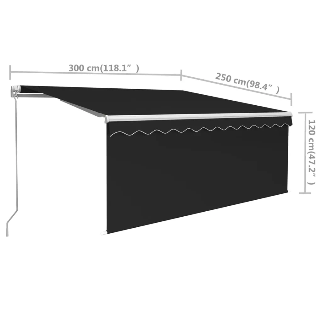 Retractable Patio Awning with Hand Crank and Valance Sunshade Shelter