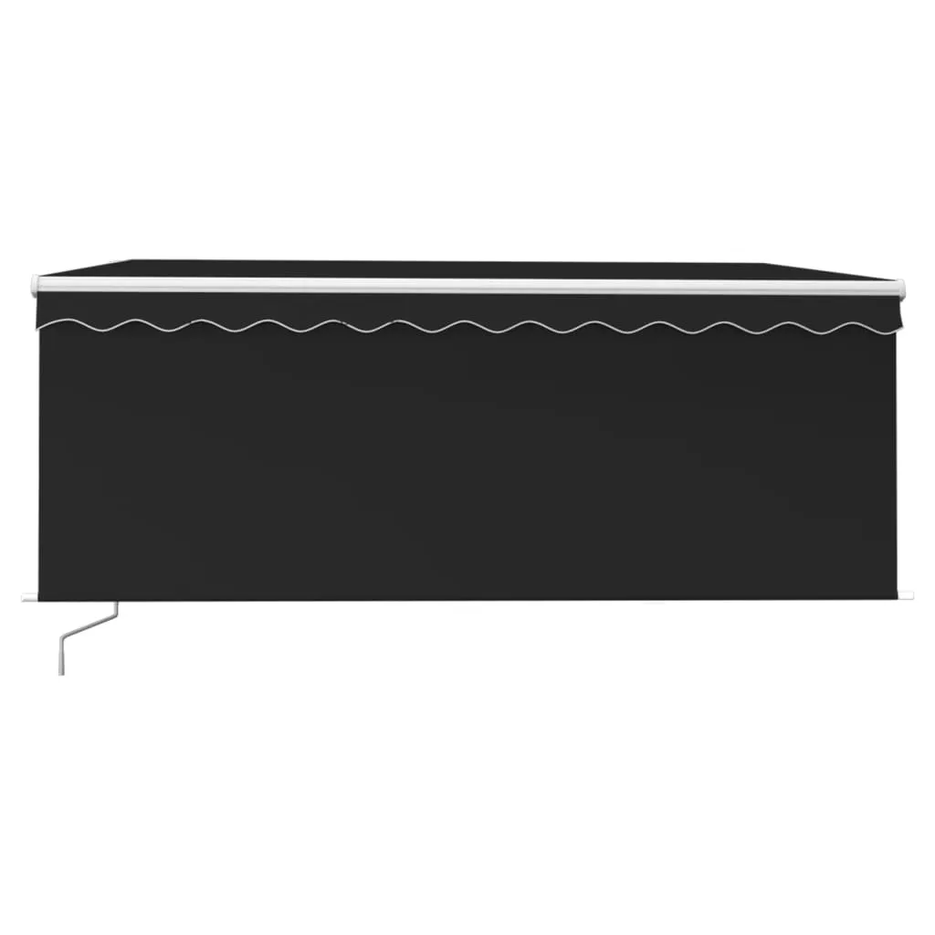 Retractable Patio Awning with Hand Crank and Valance Sunshade Shelter