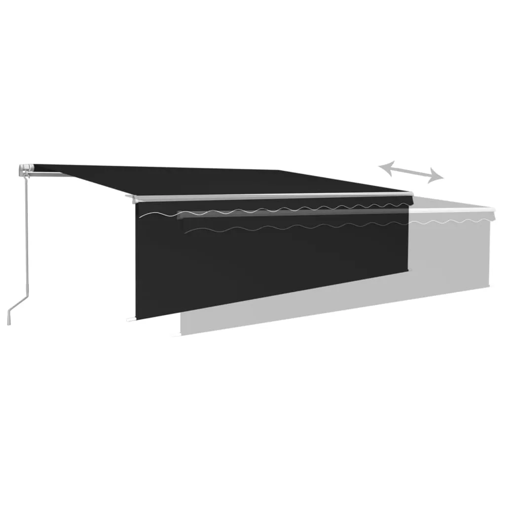 Retractable Patio Awning with Hand Crank and Valance Sunshade Shelter