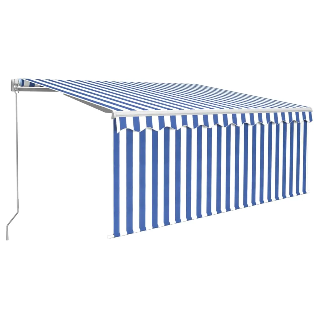 Retractable Patio Awning with Hand Crank and Valance Sunshade Shelter