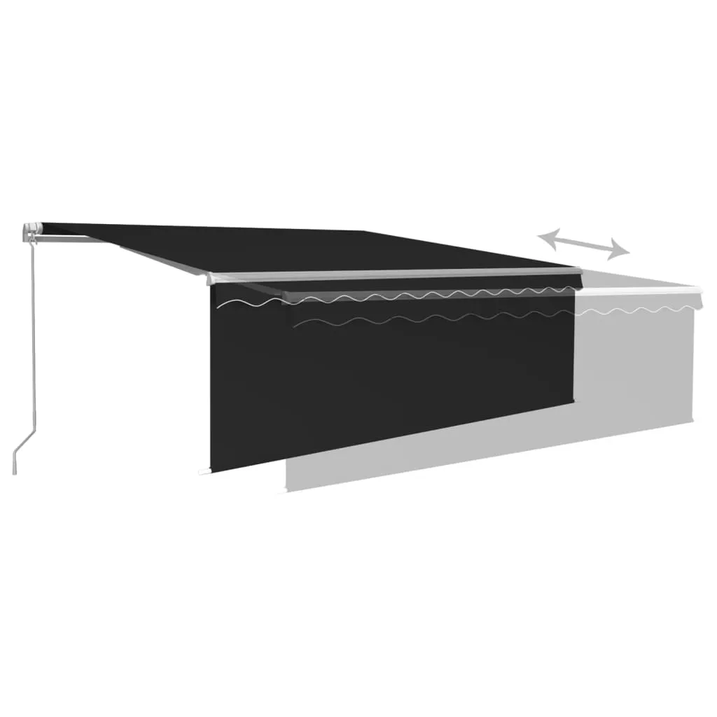 Retractable Patio Awning with Hand Crank and Valance Sunshade Shelter