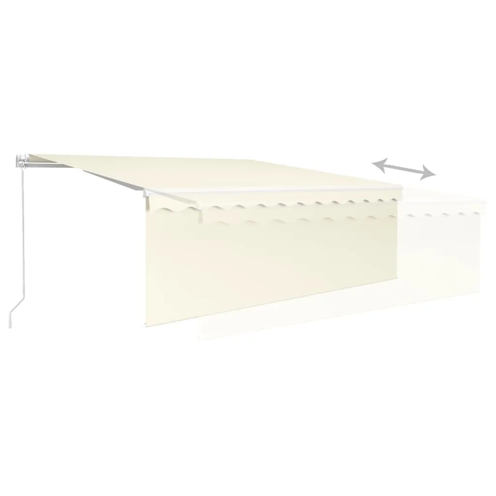 Retractable Patio Awning with Hand Crank and Valance Sunshade Shelter