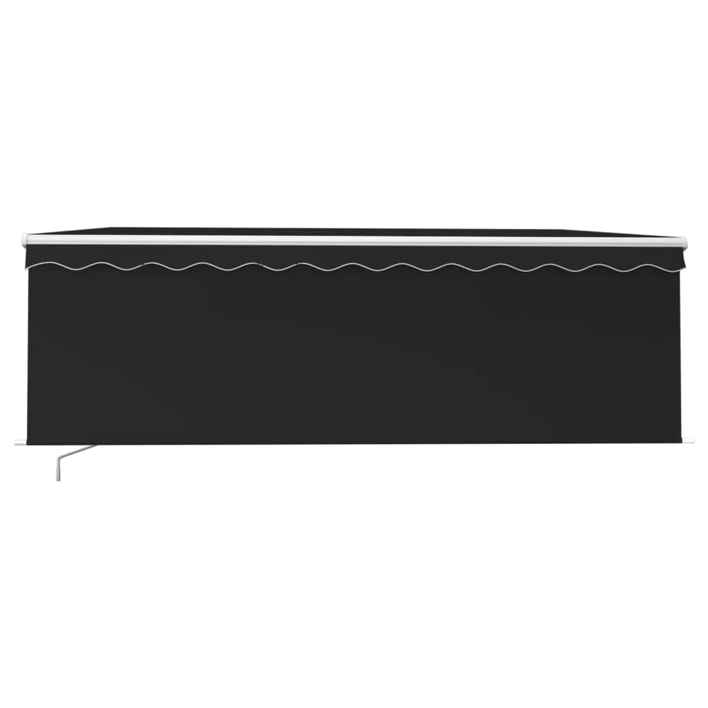 Retractable Patio Awning with Hand Crank and Valance Sunshade Shelter