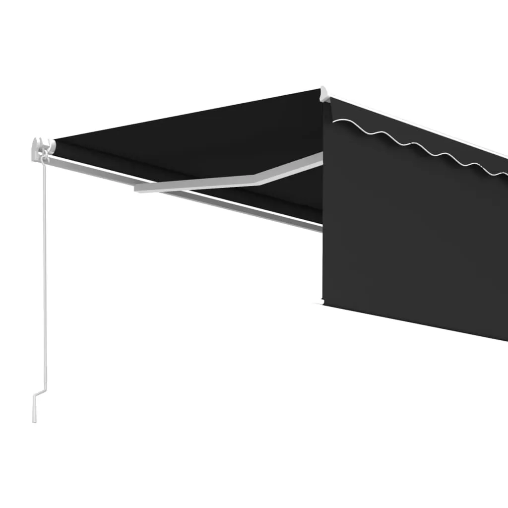 Retractable Patio Awning with Hand Crank and Valance Sunshade Shelter
