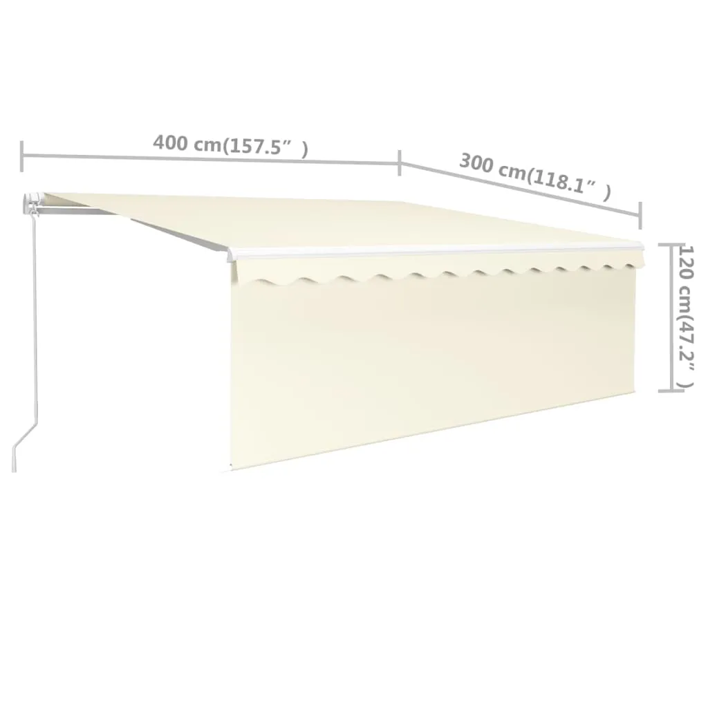 Retractable Patio Awning with Hand Crank and Valance Sunshade Shelter