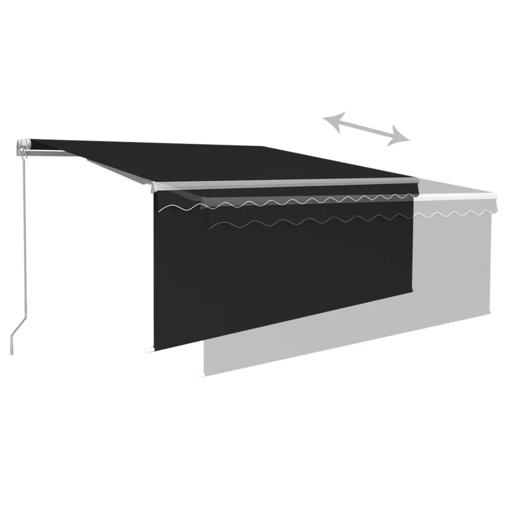 Retractable Patio Awning with Hand Crank and Valance Sunshade Shelter