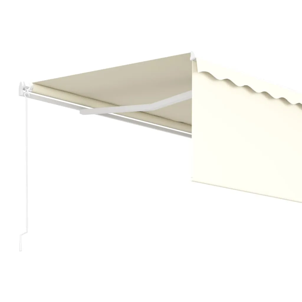 Retractable Patio Awning with Hand Crank and Valance Sunshade Shelter