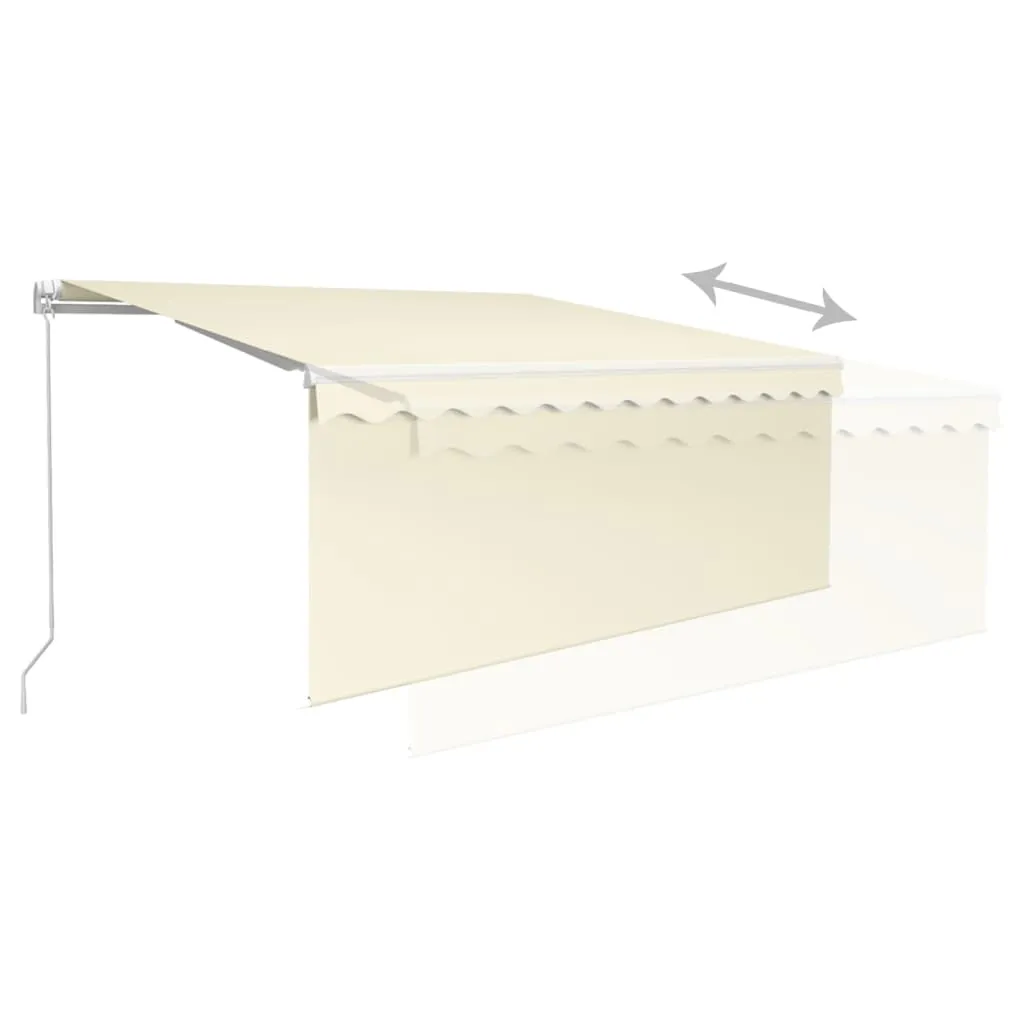 Retractable Patio Awning with Hand Crank and Valance Sunshade Shelter