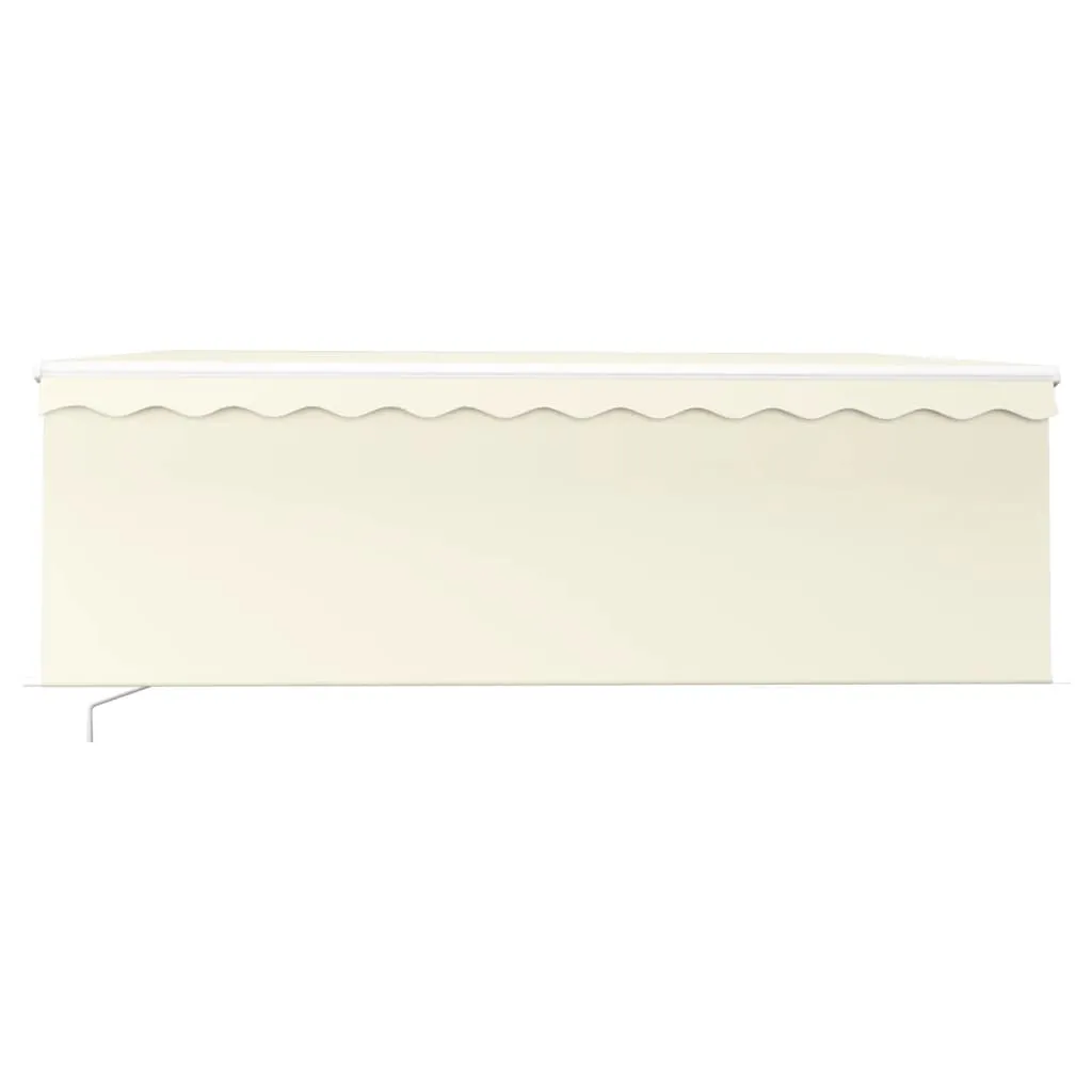 Retractable Patio Awning with Hand Crank and Valance Sunshade Shelter