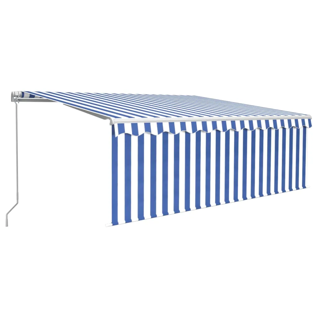Retractable Patio Awning with Hand Crank and Valance Sunshade Shelter