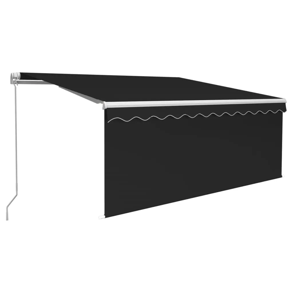 Retractable Patio Awning with Hand Crank and Valance Sunshade Shelter