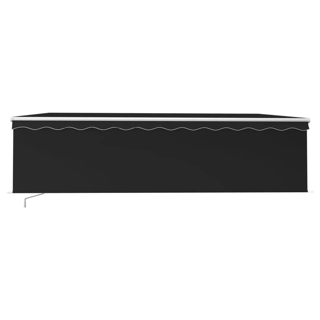Retractable Patio Awning with Hand Crank and Valance Sunshade Shelter