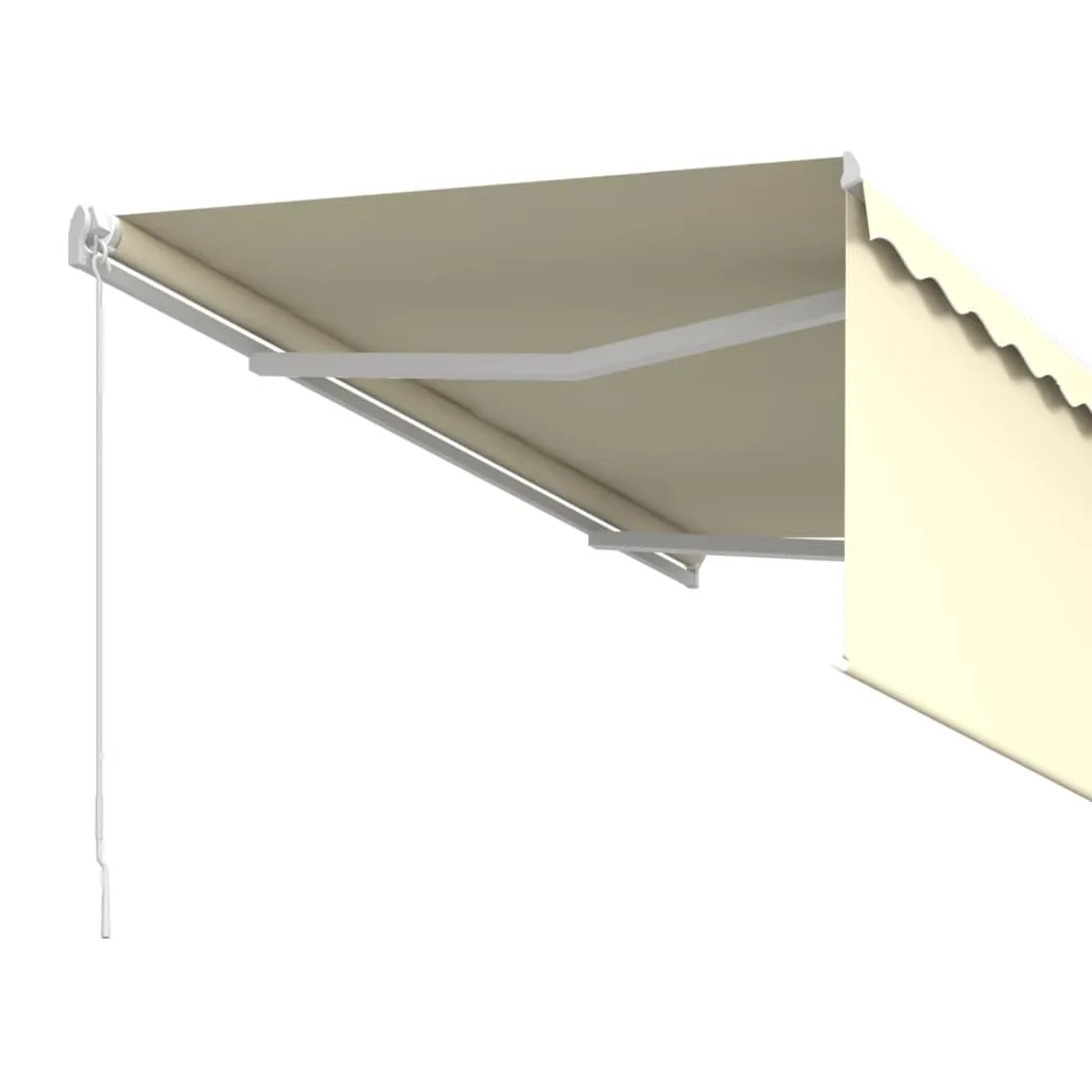 Retractable Patio Awning with Hand Crank and Valance Sunshade Shelter