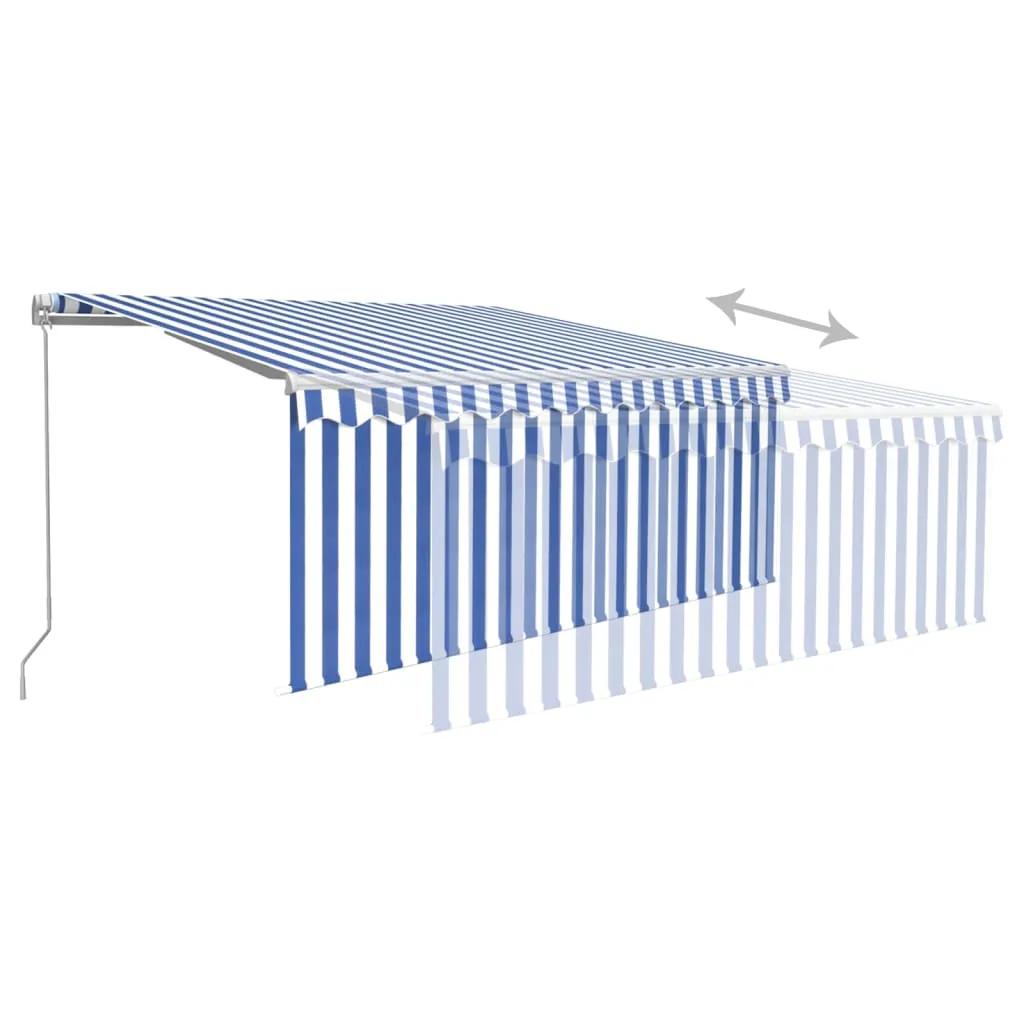 Retractable Patio Awning with Hand Crank and Valance Sunshade Shelter
