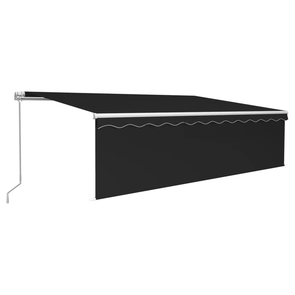 Retractable Patio Awning with Hand Crank and Valance Sunshade Shelter