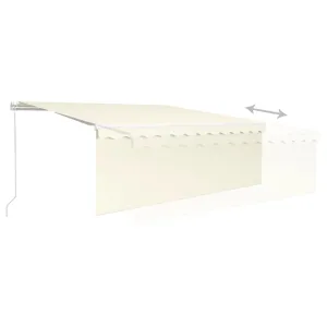 Retractable Patio Awning with Hand Crank and Valance Sunshade Shelter
