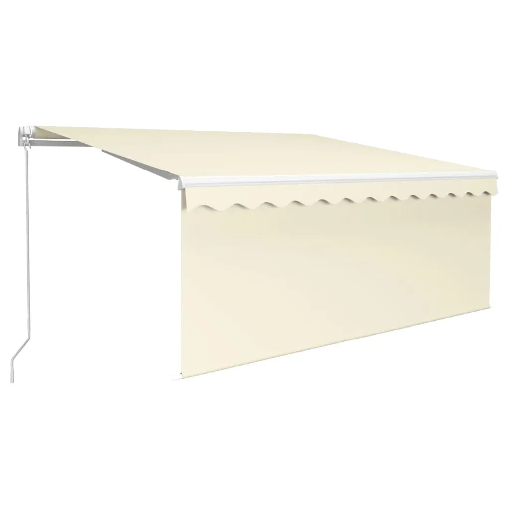 Retractable Patio Awning with Hand Crank and Valance Sunshade Shelter