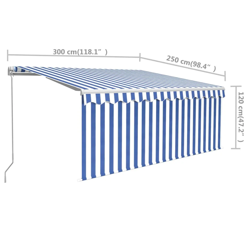 Retractable Patio Awning with Hand Crank and Valance Sunshade Shelter