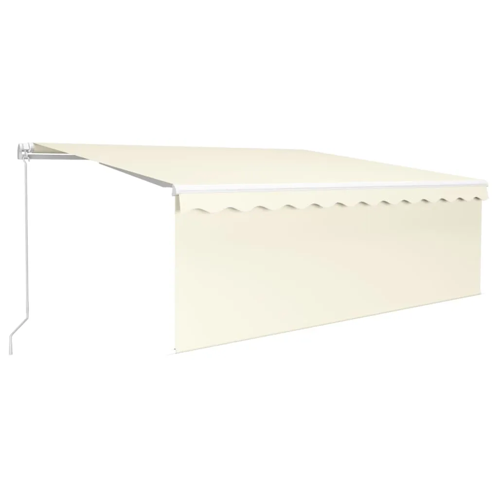 Retractable Patio Awning with Hand Crank and Valance Sunshade Shelter