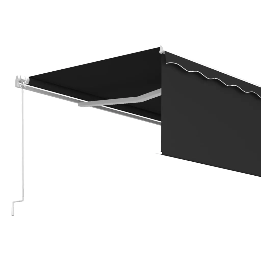 Retractable Patio Awning with Hand Crank and Valance Sunshade Shelter