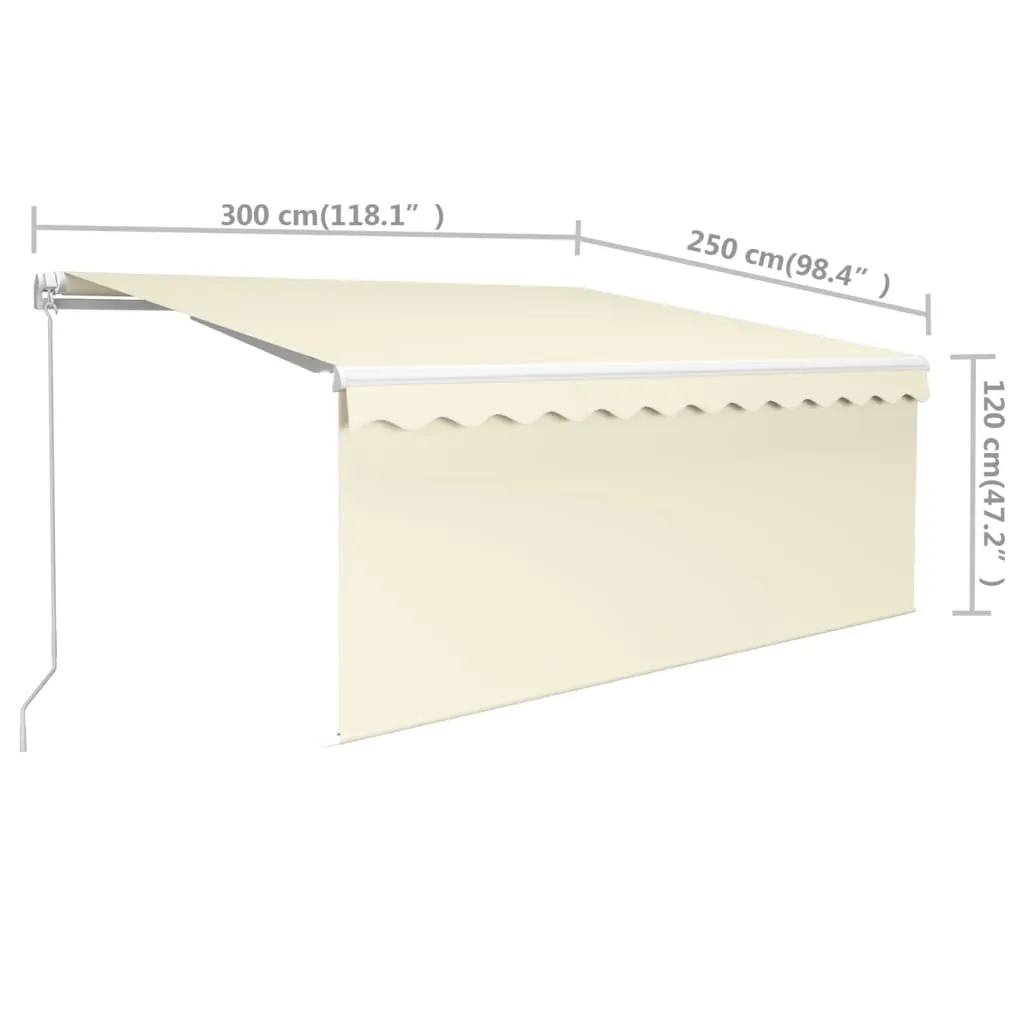 Retractable Patio Awning with Hand Crank and Valance Sunshade Shelter