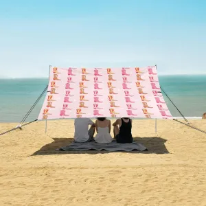 Retro Different Cowgirl Boots Beach Canopy Tent Anti-UV & Wind Resistant, Camping Sun Shelter Easy Setup Portable,Outdoor Shade Tents with Sandbags,Sand Shovels,Ground Pegs & Stability Poles