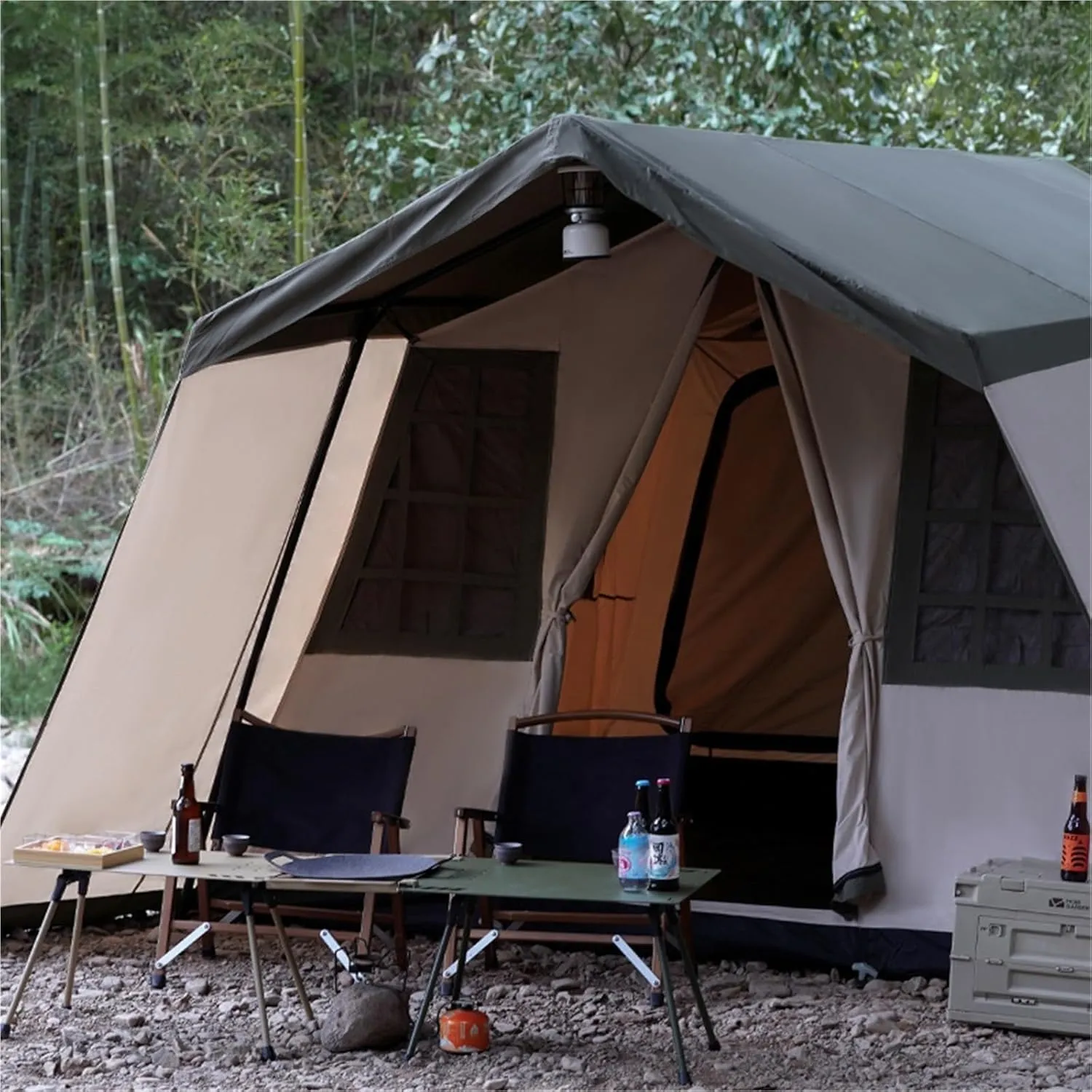 Ridge Tent Outdoor Camping Camping One Room One Living Room Rainproof Windproof Family Double Layer Tent