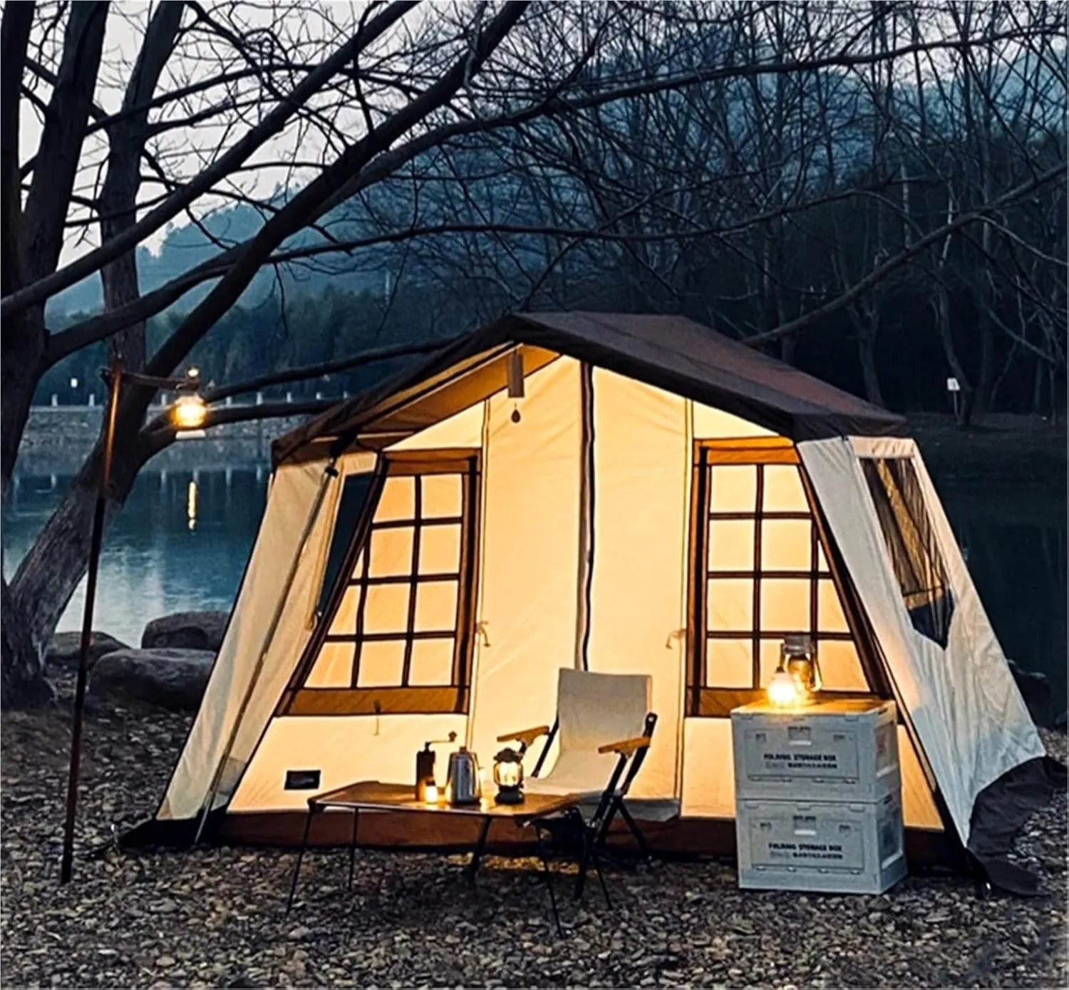Ridge Tent Outdoor Camping Camping One Room One Living Room Rainproof Windproof Family Double Layer Tent