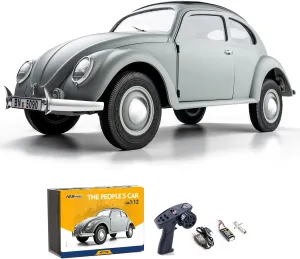 RocHobby 1/12 RC Rock Crawler-The People's Car- RTR RC Rock Truck Off Road with LED Lights, Hobby RC Car Indoor&Outdoor 2 in 1,4X4 RC Vehicles for Adults-Gray