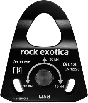 Rock Exotica Machined Pulley – High-Strength CNC-Milled Pulley for Climbing, Rescue & Rigging – Compact, Lightweight, and Snag-Free Design