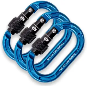 Rock-N-Rescue Omega Pacific Micro Raider Aluminum Keylock Screw-Lok 3-Pack | Compact, Durable Carabiners for Outdoor Gear | Climbers, Hikers, Outdoor Enthusiasts