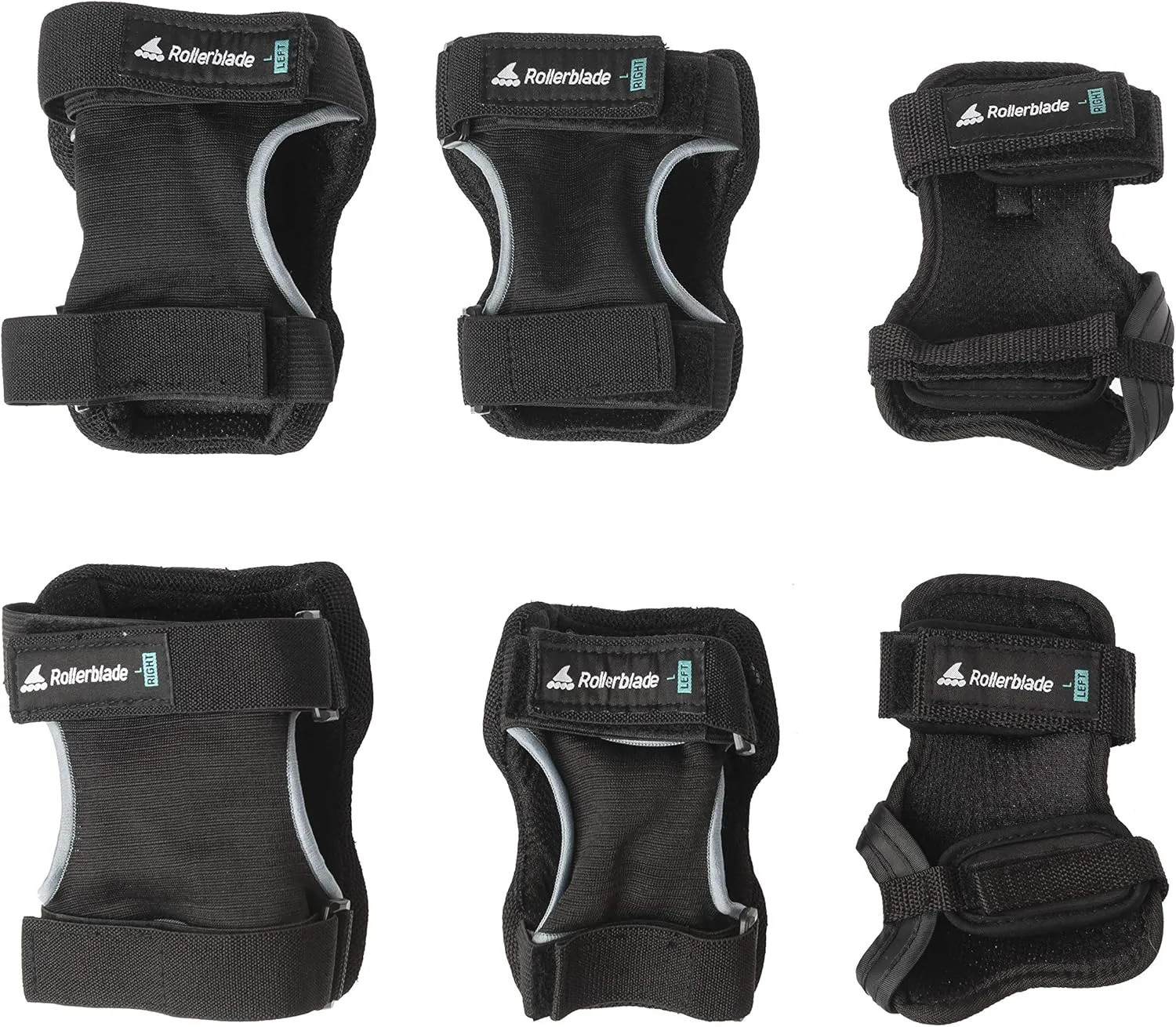 Rollerblade Skate Gear 3 Pack Protective Gear, Knee Pads, Elbow Pads and Wrist Guards, Inline Skating, Multi Sport Protection, Unisex, Black