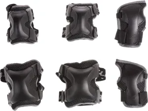 Rollerblade X Gear 3 Pack Protective Gear, Knee Pads, Elbow Pads and Wrist Guards, Inline Skating, Multi Sport Protection, Unisex, Black