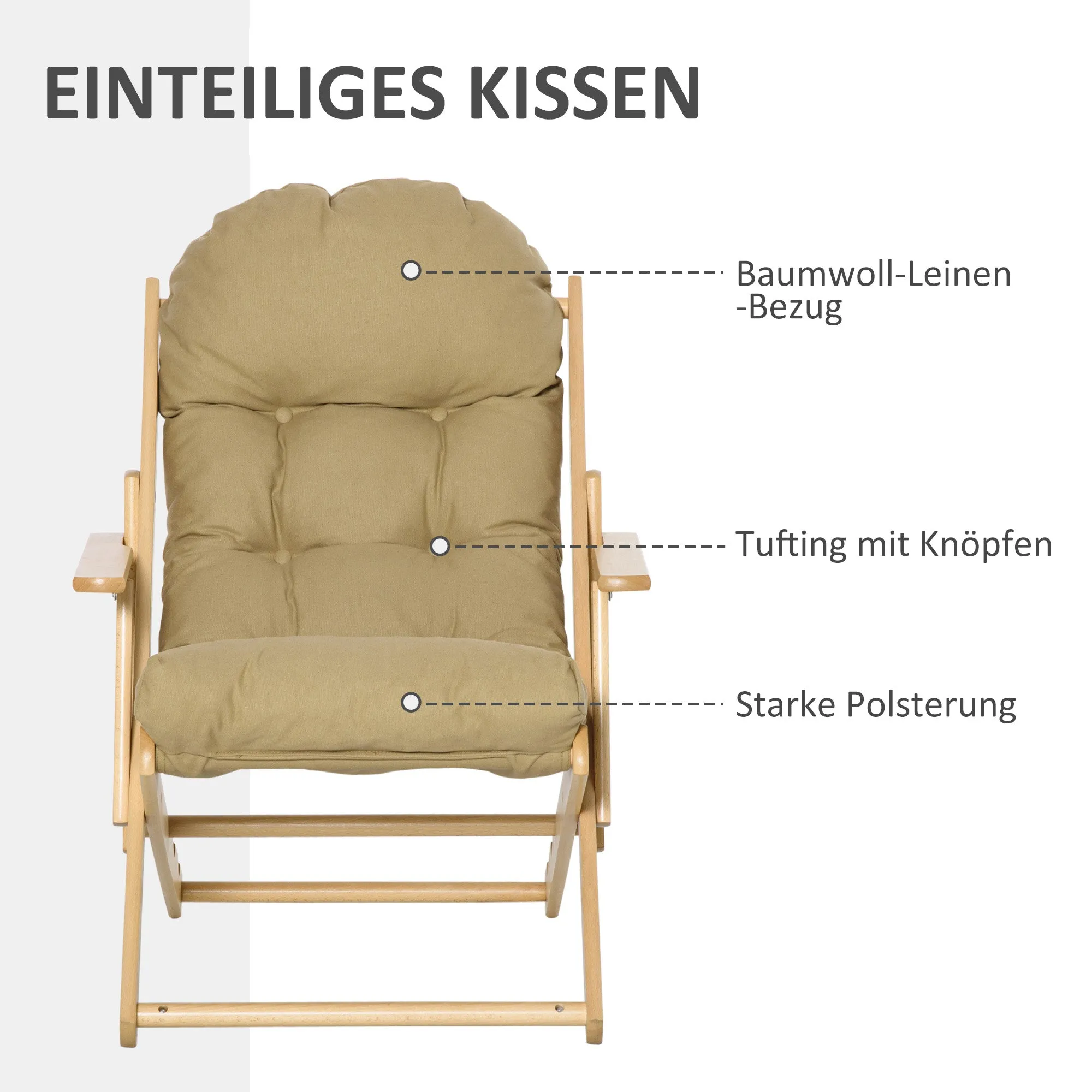 Rootz Accent Chair - Relax Chair - Upholstered Armchair - Adjustable Comfort - 71x89x96 cm - Foldable Design