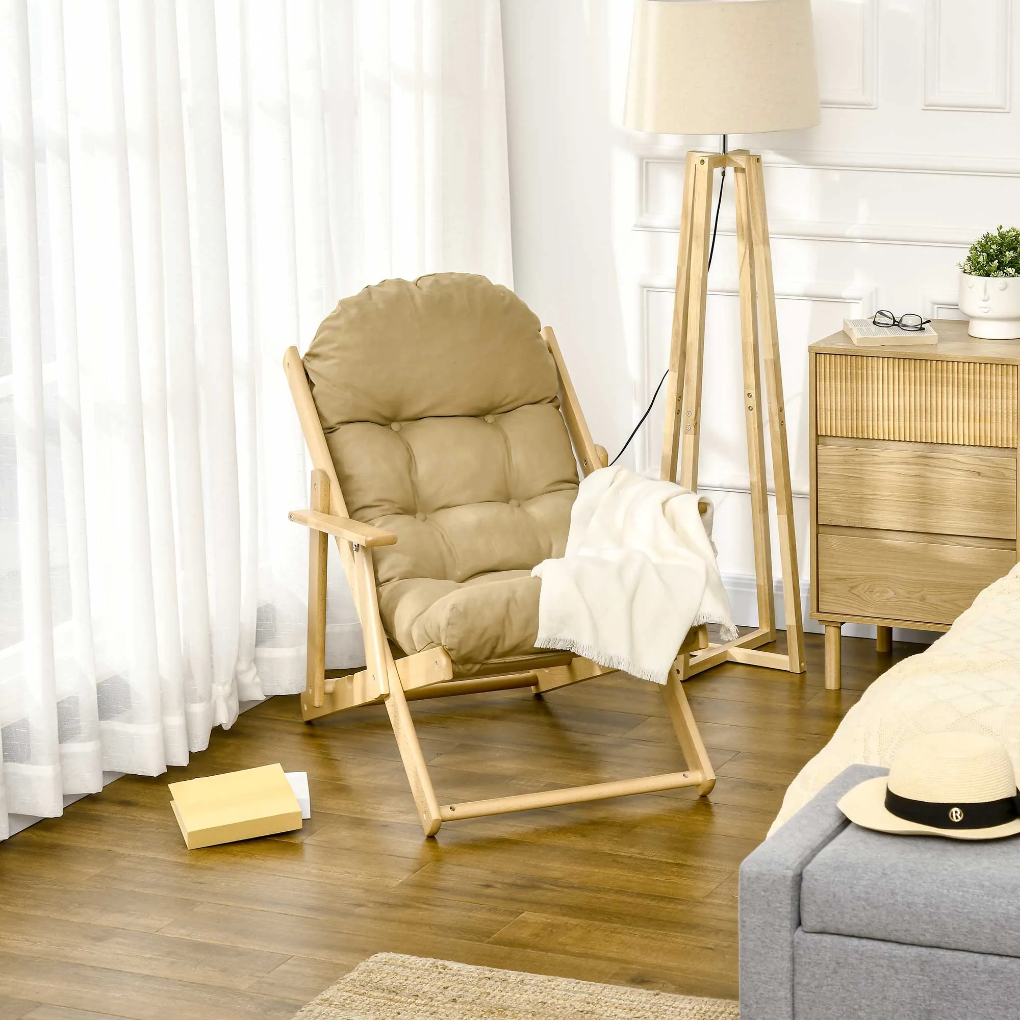 Rootz Accent Chair - Relax Chair - Upholstered Armchair - Adjustable Comfort - 71x89x96 cm - Foldable Design