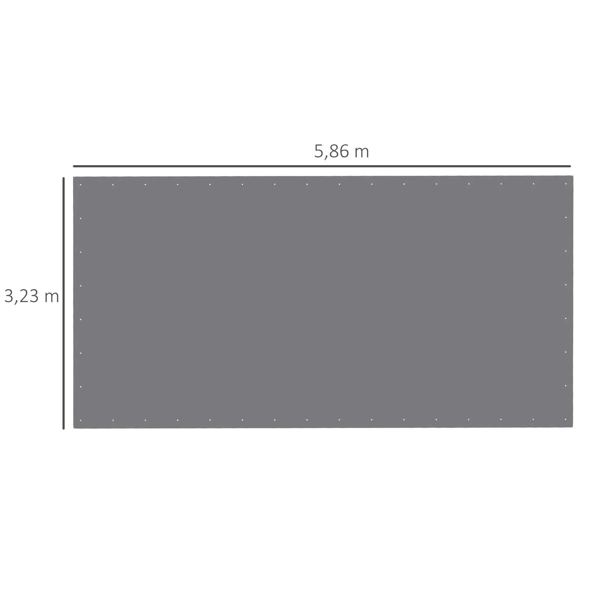 Rootz Car Shelter Replacement Tarpaulin - Cover - Polyethylene Sheet - UV Resistant - 586cm x 296cm - Includes 48 Bungee Balls