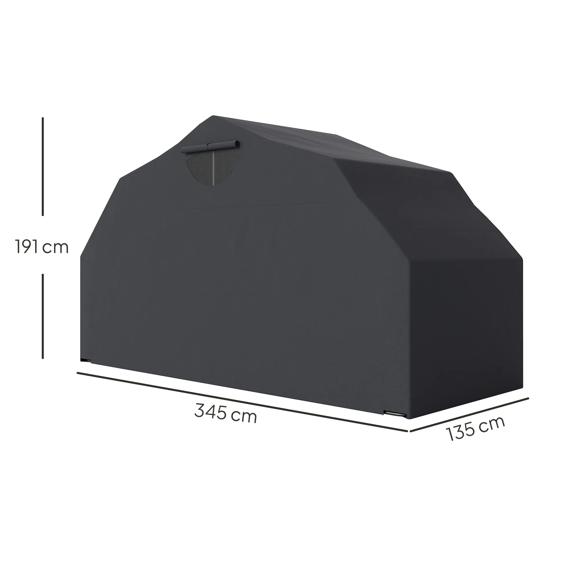 Rootz Motorcycle Cover Tarpaulin - Waterproof Cover - Outdoor Shelter - UV Resistant - 345cm x 135cm x 191cm