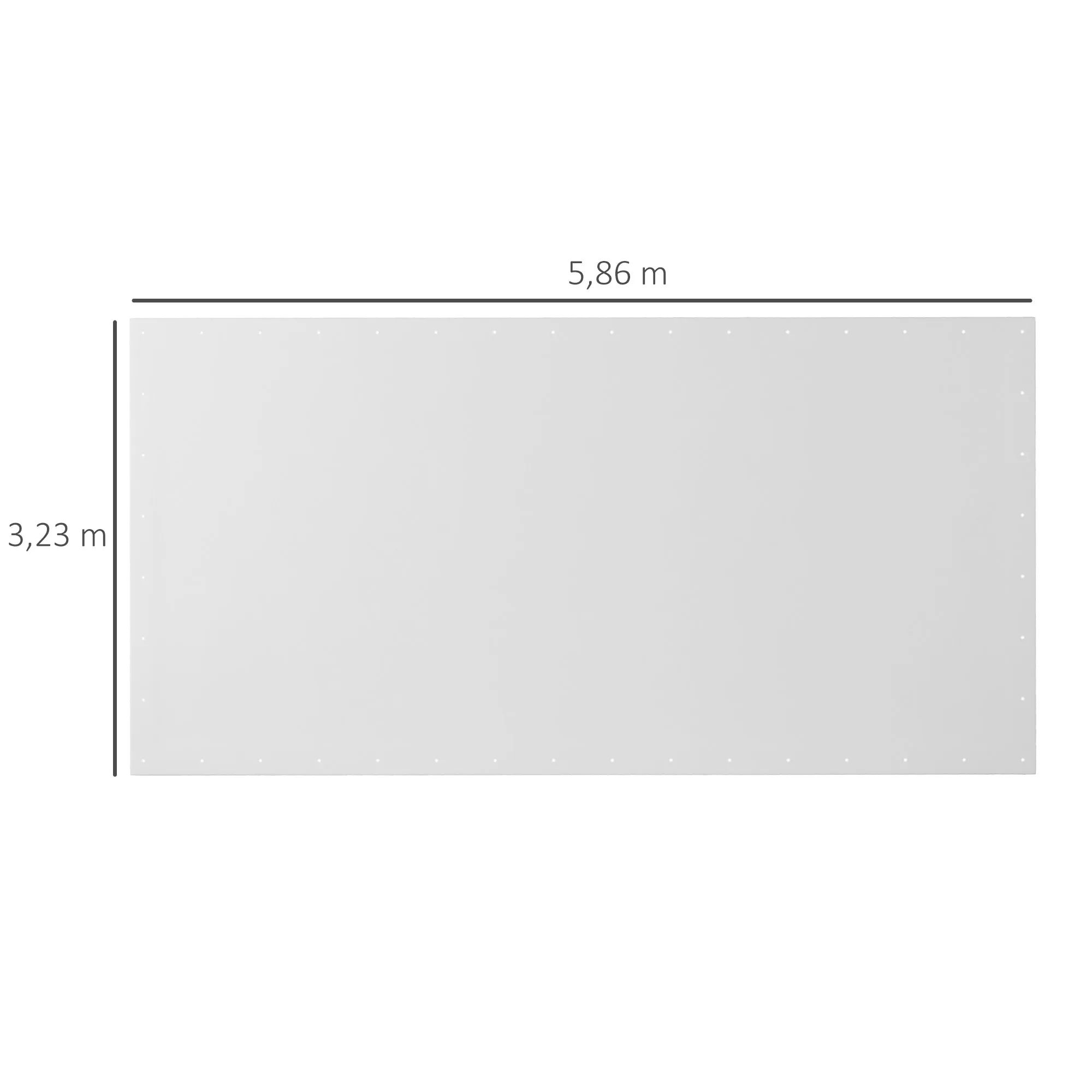 Rootz Replacement Tarpaulin - Canopy Cover - Car Shelter Cover - UV Resistant - 586L x 296W cm