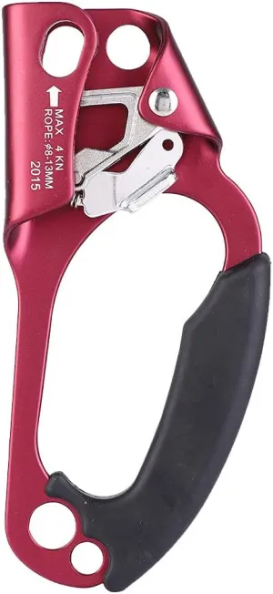Rope Ascender, Right Hand Riser Ascender Ropeman Ascender with Strong Grip for Mountaineering Climbing (Red)