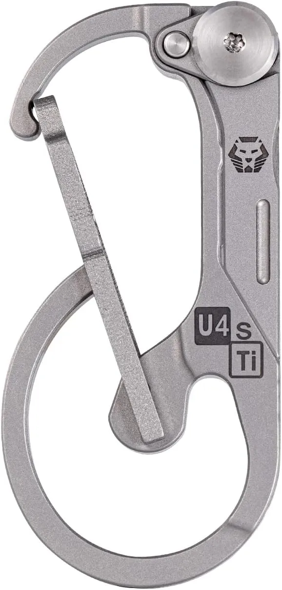 RovyVon U4 (G2) Titanium Carabiner Keychain Clip with Ruler - EDC and Outdoor Multi-Tool