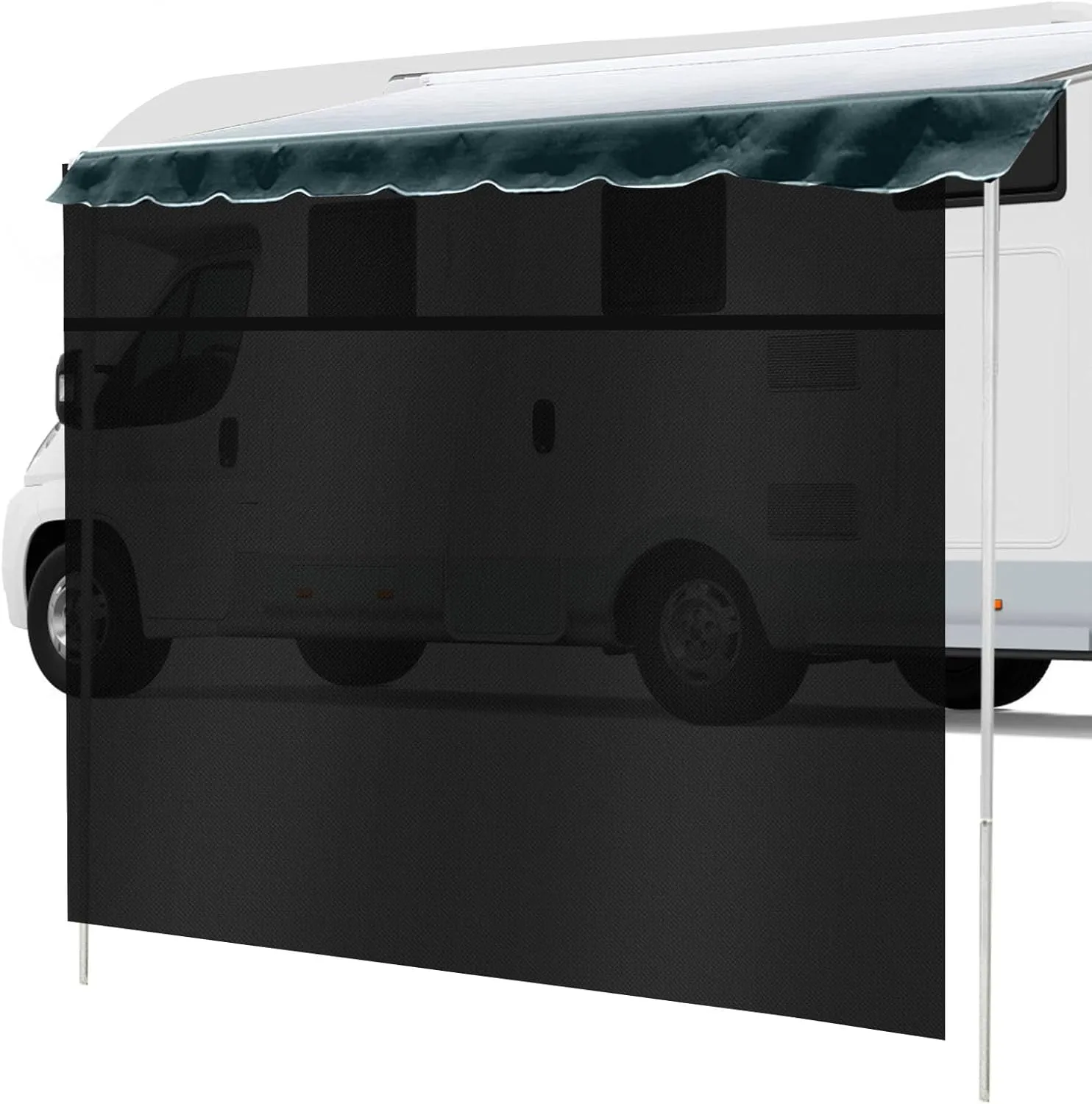 RV Awning Sun Shade Screen with Zipper 9'x18'3" Fit for 19FT Awning Universal Black Mesh Screen Sun Shade Complete Kits UV Blocker Sunscreen Canopy for Camper Trailer Motorhome Awnings Black