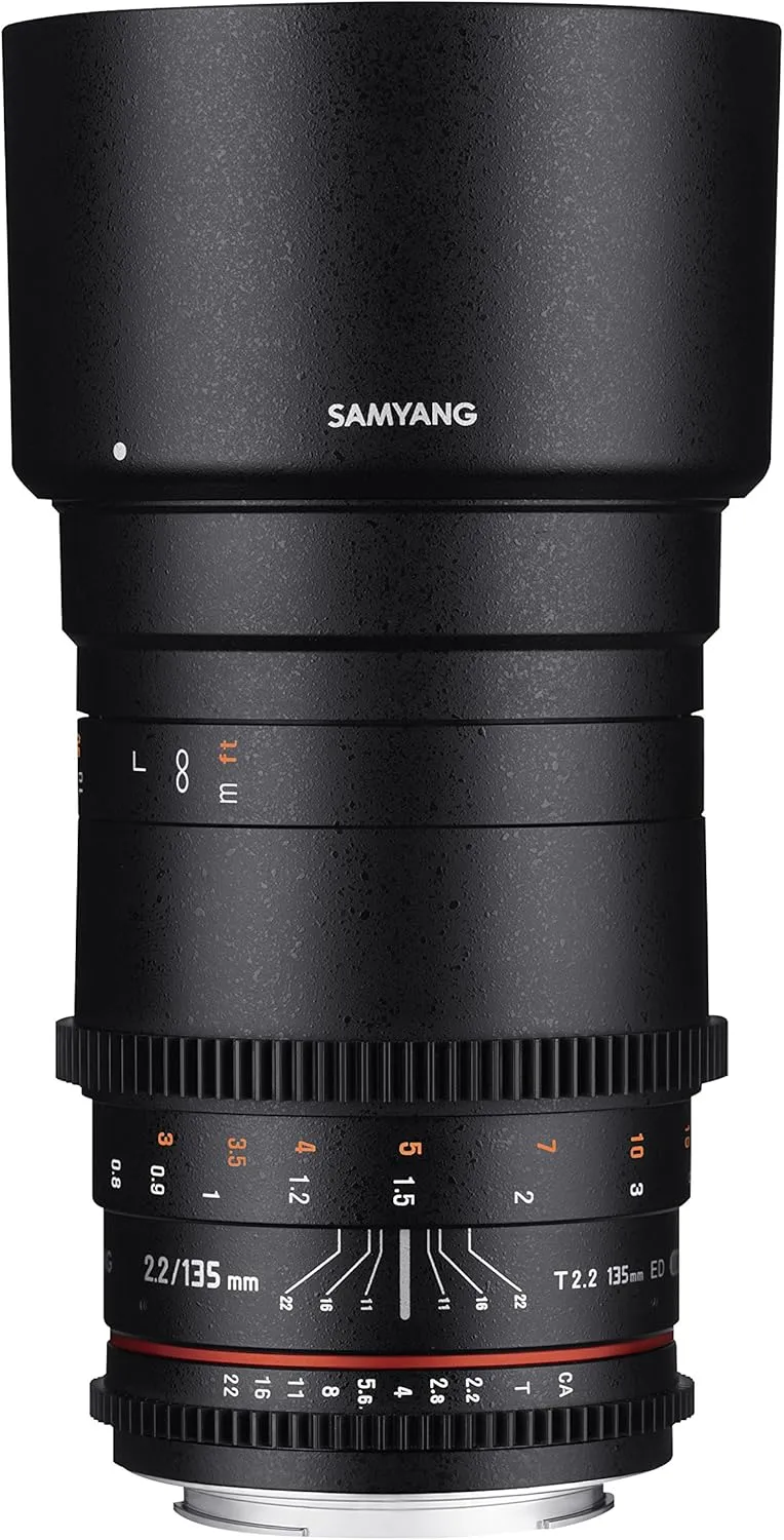 Samyang SYDS135M-N VDSLR II 135 mm f/2.2-22 Telephoto-Prime Lens for Nikon F Mount Digital SLR Cameras