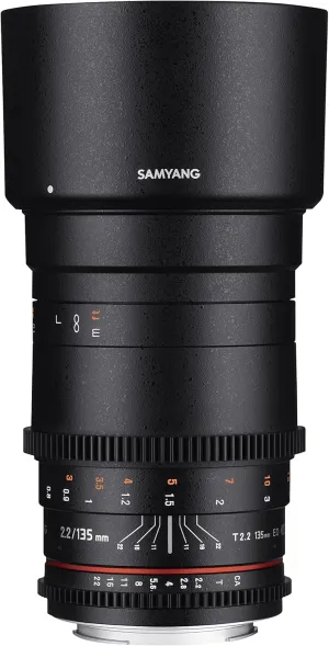 Samyang SYDS135M-N VDSLR II 135 mm f/2.2-22 Telephoto-Prime Lens for Nikon F Mount Digital SLR Cameras