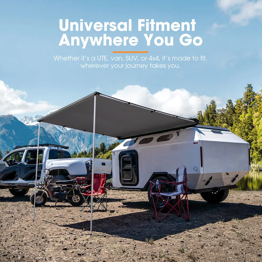 San Hima Car Side Awning Pull-out Telescoping Poles Waterproof Car Shade