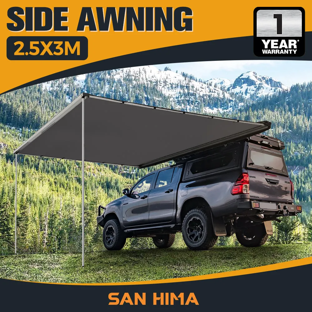 San Hima Car Side Awning Pull-out Telescoping Poles Waterproof Car Shade