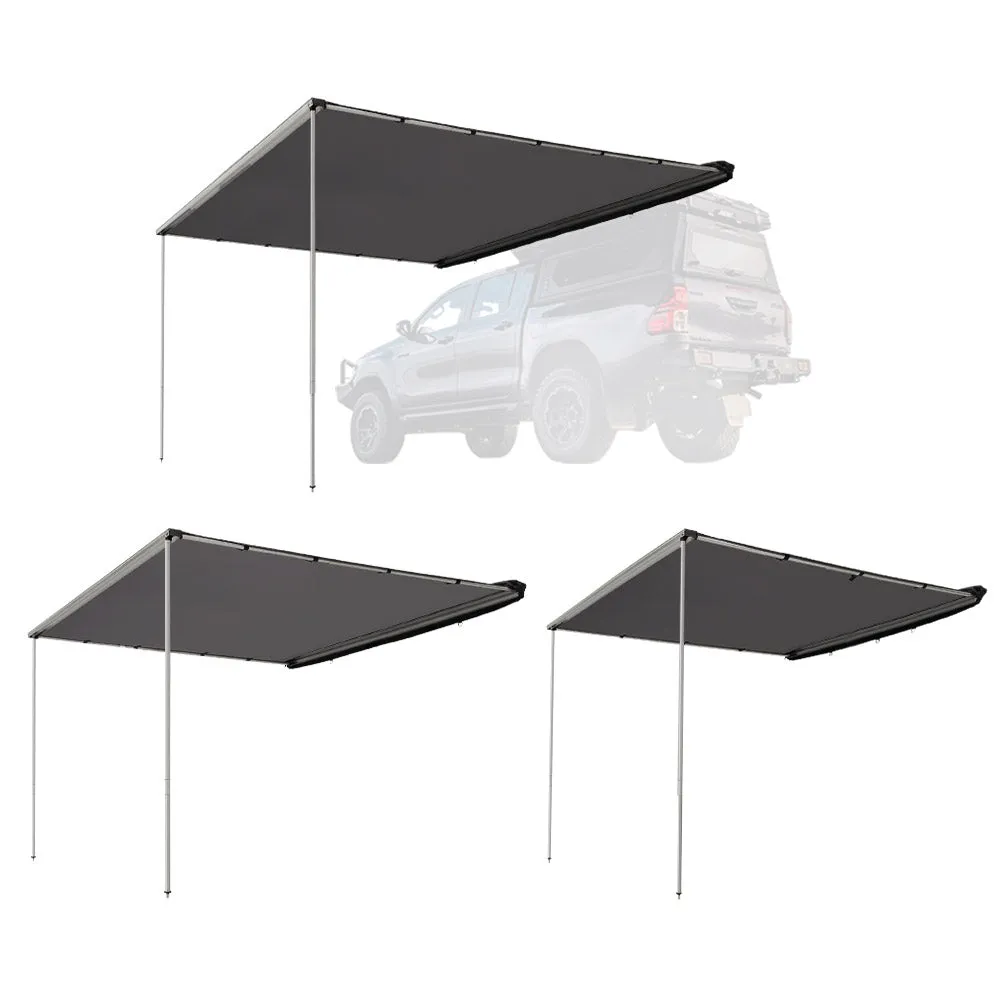 San Hima Car Side Awning Pull-out Telescoping Poles Waterproof Car Shade