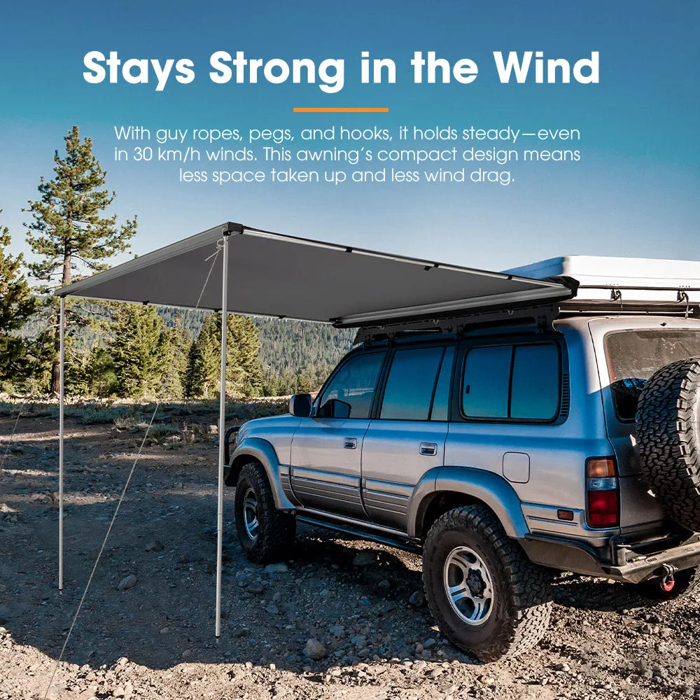 San Hima Car Side Awning Pull-out Telescoping Poles Waterproof Car Shade