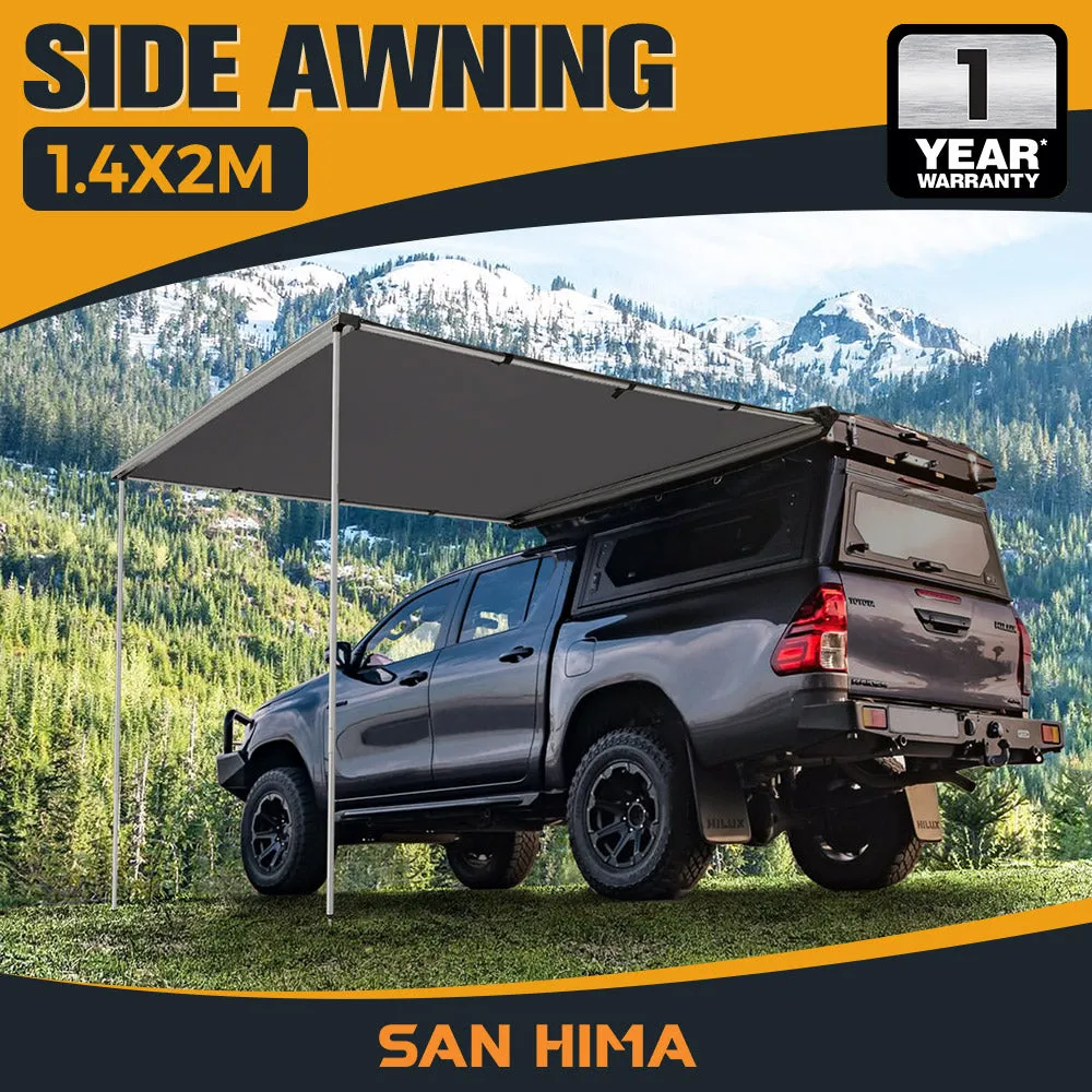 San Hima Car Side Awning Pull-out Telescoping Poles Waterproof Car Shade