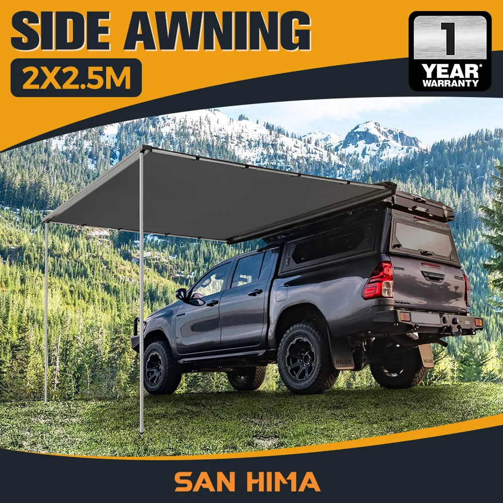 San Hima Car Side Awning Pull-out Telescoping Poles Waterproof Car Shade