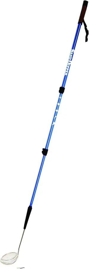 Sand Dipper Full Size Beach Scoop Shovel & Sifter Tool for Beachcombing – Adjustable Sea Glass, Shell, Shark Tooth Sifter for the Beach – Can Be Used as a Walking or Hiking Stick Too – Blue, 4” Basket